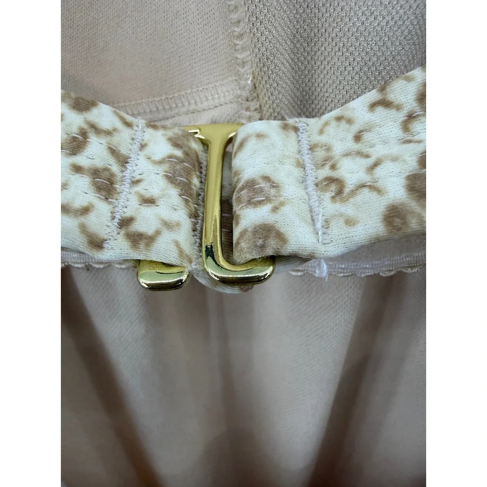 Kona Sol‎ Women's Med 8-10 Snakeskin Print One Piece Swimsuit Tan Cream
